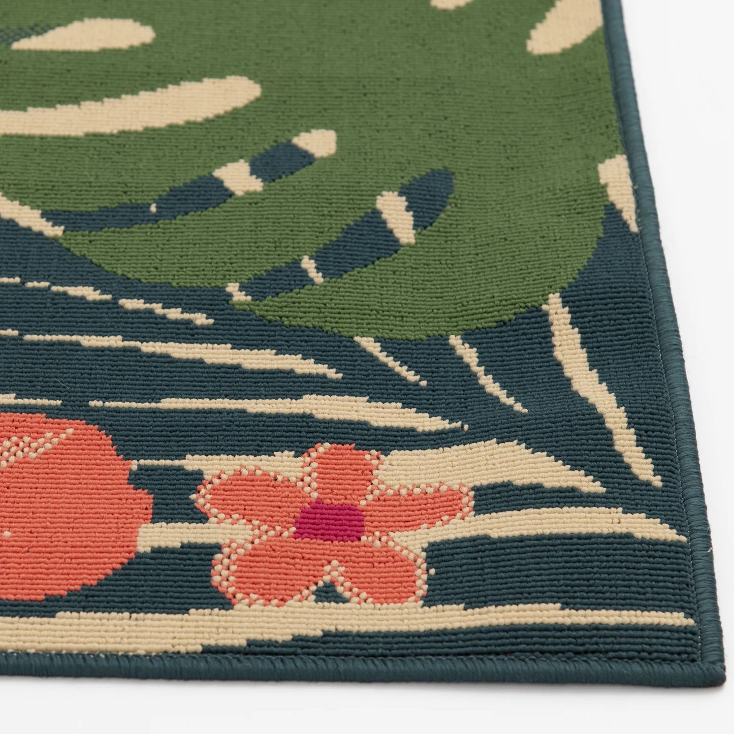 Alfombra exterior Mainstays “Pink Palm” 2,1 m × 3 m