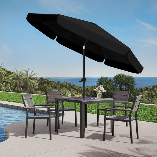 Sombrilla de Patio 3 m (10 ft) Inclinable con Protección UV | Parasol Exterior con Manivela y Ventilación
