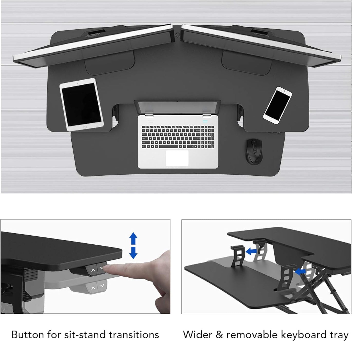 Convertidor de escritorio motorizado para dos monitores FLEXISPOT M7-42″