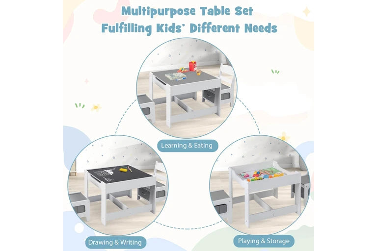 Set infantil Giantex de madera con mesa y silla – con cajón de almacenamiento