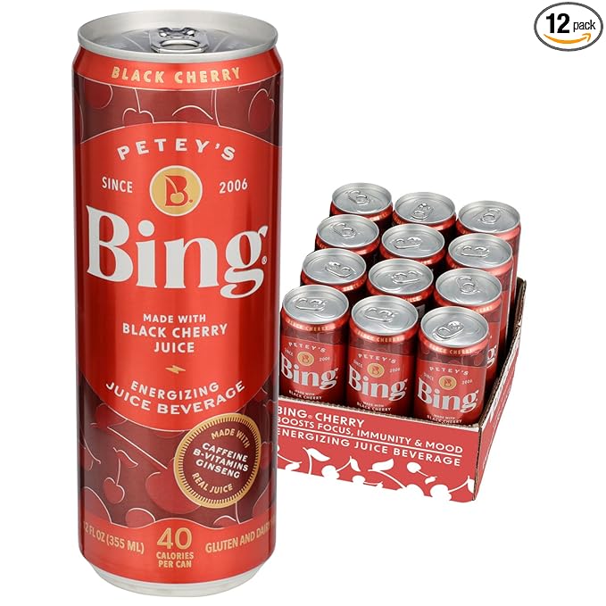Bebida Energética Bing Cherry – Pack de 24 x 12 oz