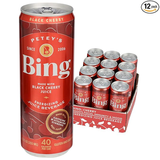 Bebida Energética Bing Cherry – Pack de 24 x 12 oz