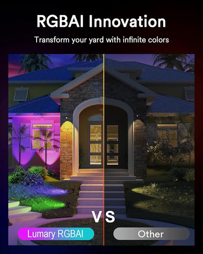 Luces de Jardín Inteligentes Lumary – Reflectores RGB Wi-Fi (6 Unidades)