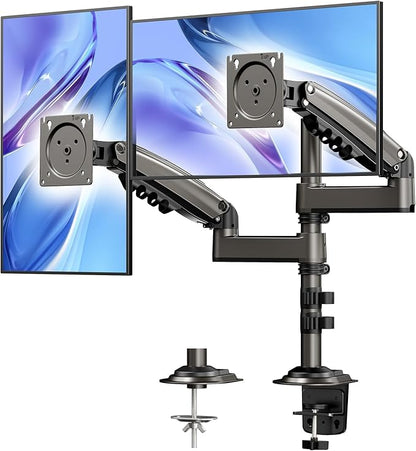 Soporte Dual para Monitores – Brazo Ajustable para Pantallas de 13″ a 32″ con Inclinación, Giro y Rotación