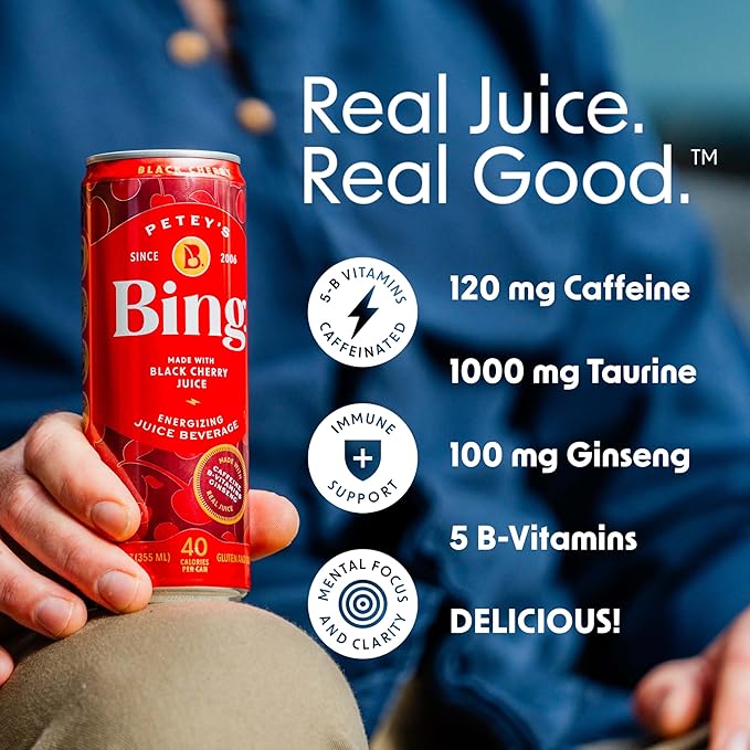 Bebida Energética Bing Cherry – Pack de 24 x 12 oz