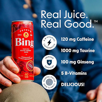 Bebida Energética Bing Cherry – Pack de 24 x 12 oz