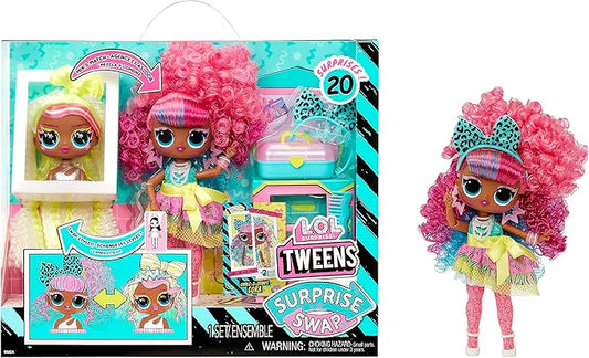 L.O.L. Surprise Tweens “Curls-2-Crimps” Cora – Muñeca Intercambiable con 20+ Sorpresas