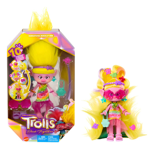 Trolls Viva – Muñeca de Moda con Cabello Amarillo y Estilo Fashionista