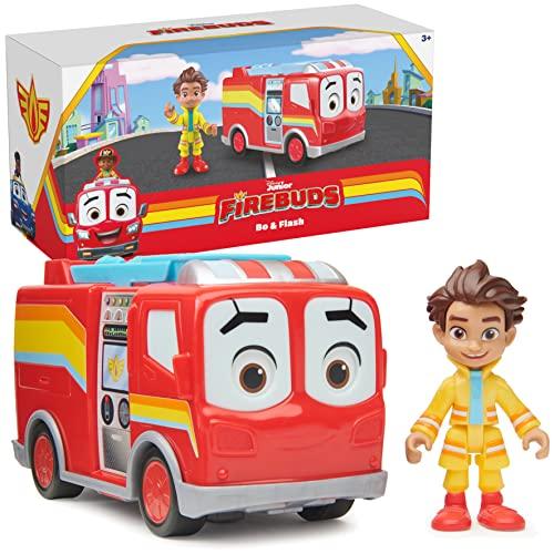 Figura de Acción y vehículo de camión de Bomberos - Disney Junior Firebuds