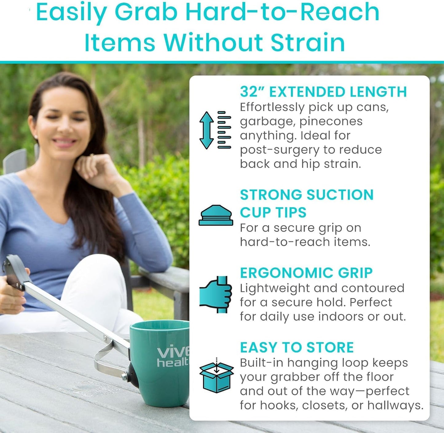 Alcance Universal con Ventosas “Adapt-a-Reacher” – Brazo de Abastecimiento 26″ o 32″ para Personas con Movilidad Reducida