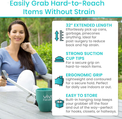 Alcance Universal con Ventosas “Adapt-a-Reacher” – Brazo de Abastecimiento 26″ o 32″ para Personas con Movilidad Reducida