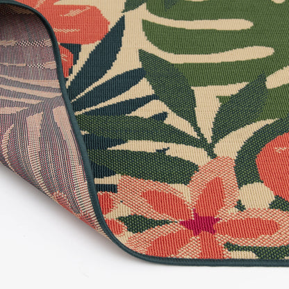 Alfombra exterior Mainstays “Pink Palm” 2,1 m × 3 m