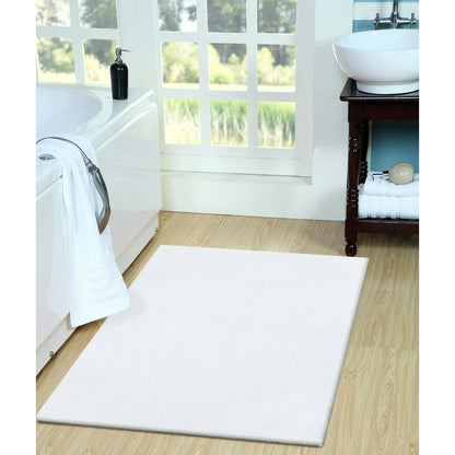Alfombra de baño blanca Micro-Poliéster 53 × 86 cm