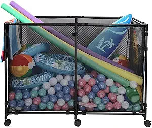 Organizador de Exterior Arejonner 152 gal – Ruedas 360°, Malla UV y Almacenaje Grande para Patio/Piscina