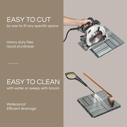 Baldosas Entrelazables para Exterior – Kit 10 Piezas Waterproof para Patio, Terraza y Piscina