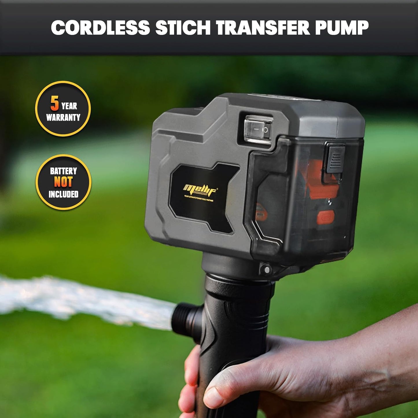 Bomba de Trasvase Inalámbrica Mellif 20 V – Hasta 720 GPH, Motor Brushless, Sin Batería Incluida