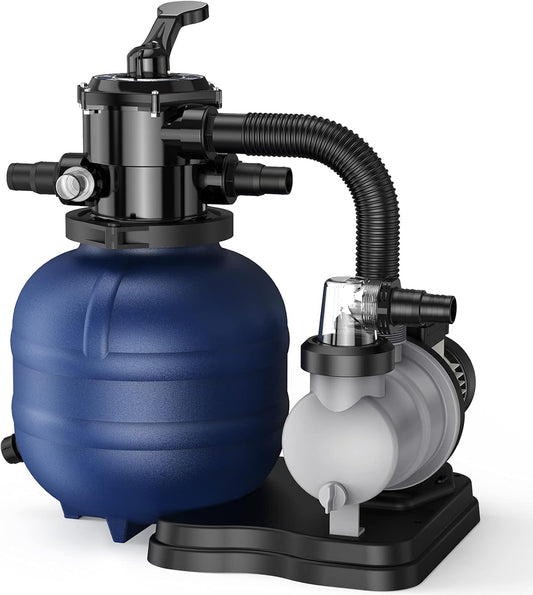 Sistema de filtro de arena YiViKPE 12 000 BTU con bomba 1 HP y tanque de 15″