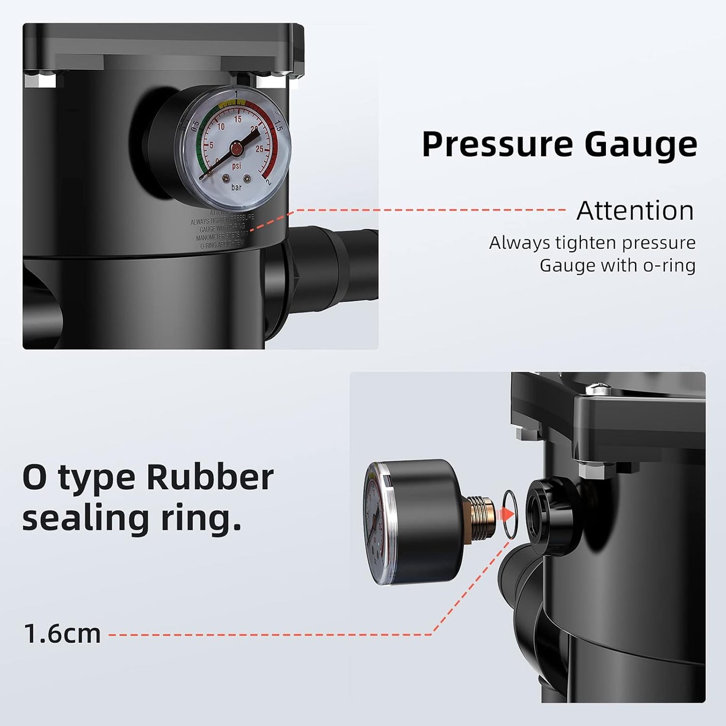 Sistema de filtro de arena YiViKPE 12 000 BTU con bomba 1 HP y tanque de 15″