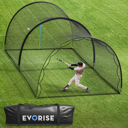 Jaula de bateo Evorise 6,70 m × 3,66 m × 2,74 m – marco reforzado con postes de 14 mm