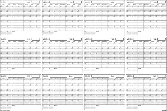 Calendario Pared 91 × 122 cm Reutilizable “SwiftGlimpse” – Laminado Borrable para Oficina o Hogar