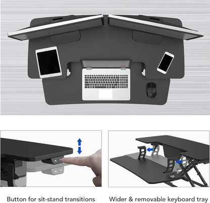 Convertidor de escritorio motorizado para dos monitores FLEXISPOT M7-42″