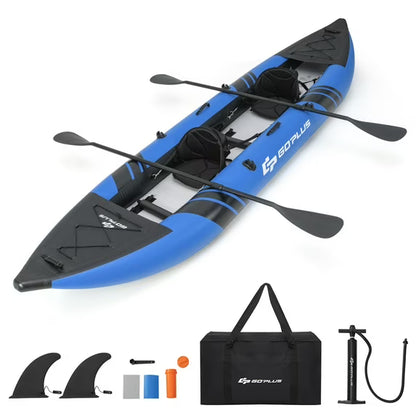 Kayak inflable para 2 personas Goplus – 3,81 m largo × 0,94 m ancho × 0,41 m alto, capacidad 230 kg