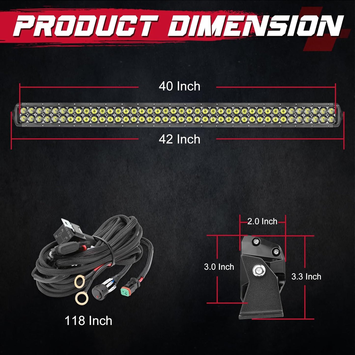 Barra LED Combo de Alta Potencia OFFROADTOWN – Iluminación Spot + Flood para 4 × 4, SUV & UTV
