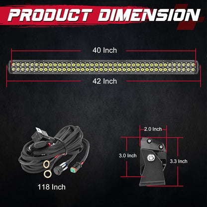 Barra LED Combo de Alta Potencia OFFROADTOWN – Iluminación Spot + Flood para 4 × 4, SUV & UTV