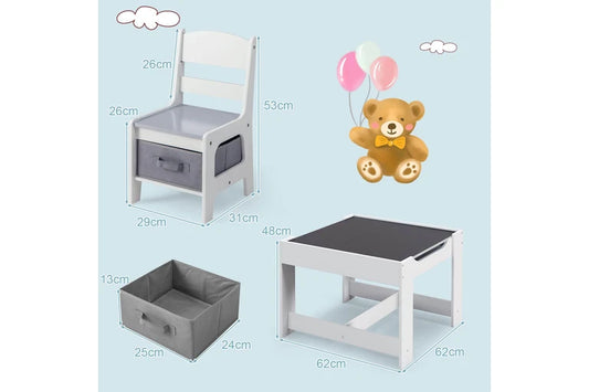 Set infantil Giantex de madera con mesa y  silla – con cajón de almacenamiento
