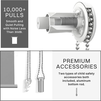 Persiana Enrollable Higiénica 100 % Sin Cordón – Protección Opaca Extraíble para Ventanas