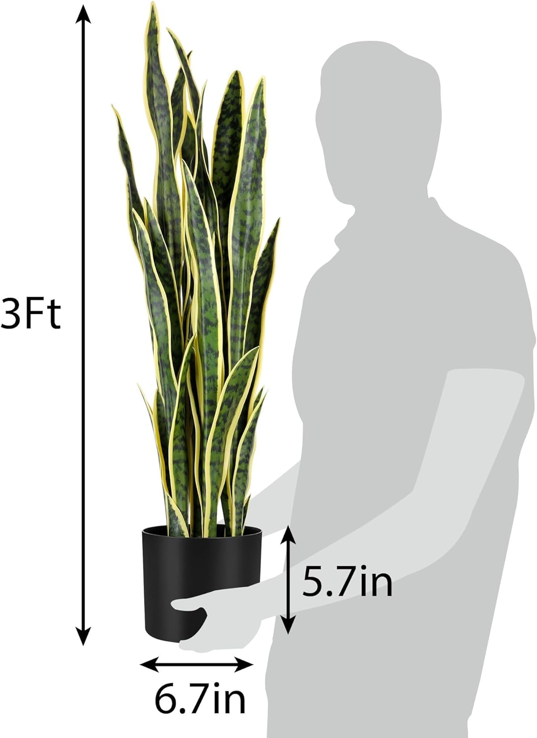 Planta Artificial Sansevieria de Piso – Decoración Elegante sin Mantenimiento