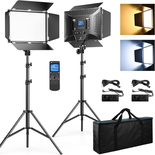 Set e Iluminación LED Dazzne D50 – Bi-Color 3000-8000 K, Panel de 15.4″, Control Remoto y Tripié Incluidos