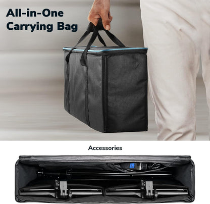 Set e Iluminación LED Dazzne D50 – Bi-Color 3000-8000 K, Panel de 15.4″, Control Remoto y Tripié Incluidos