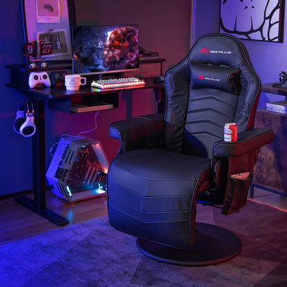 Silla gamer GOPLUS ajustable con masajeador y reposapiés retráctil