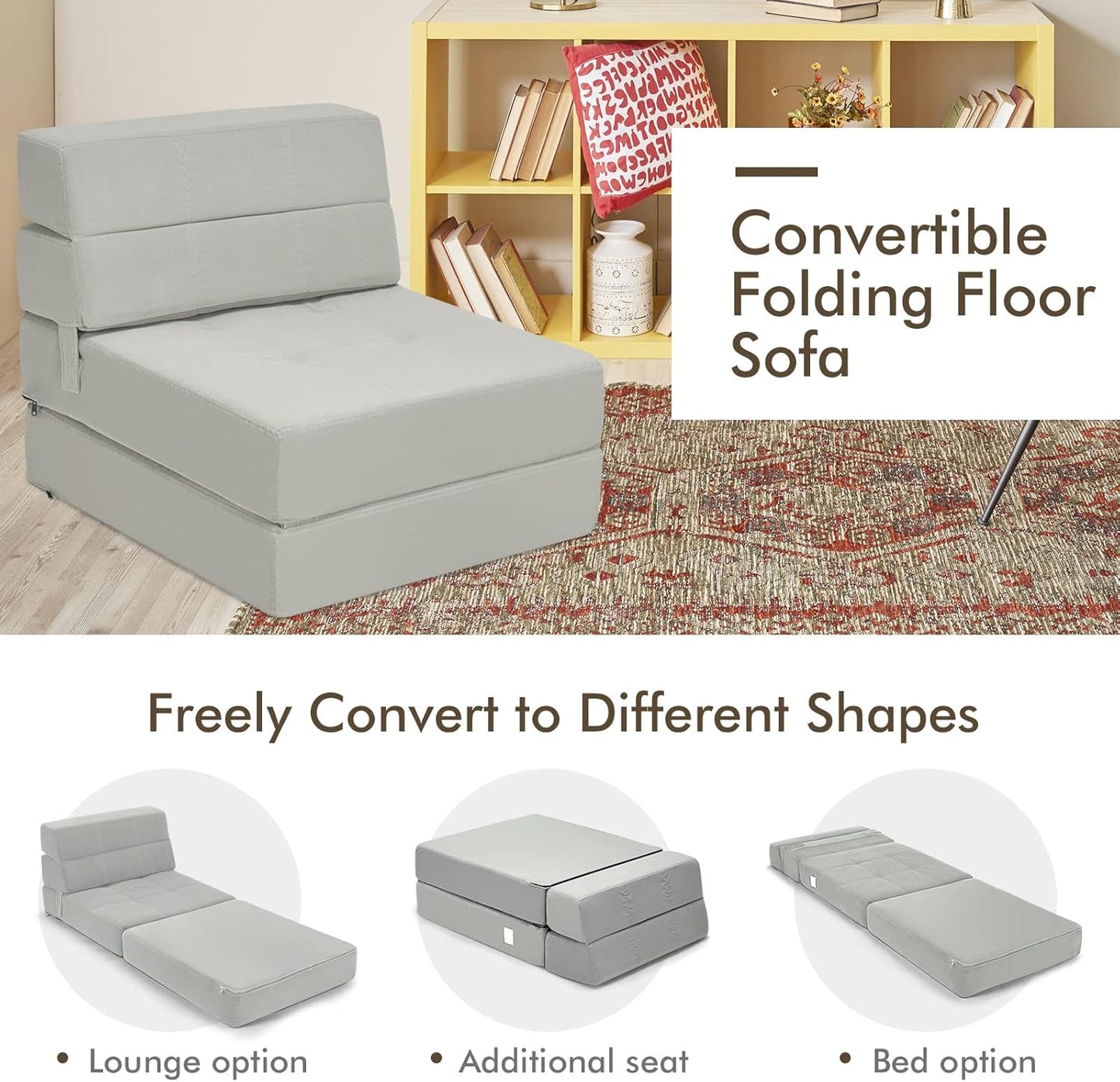 Sofa cama plegable convertible 3 en 1 COSTWAY